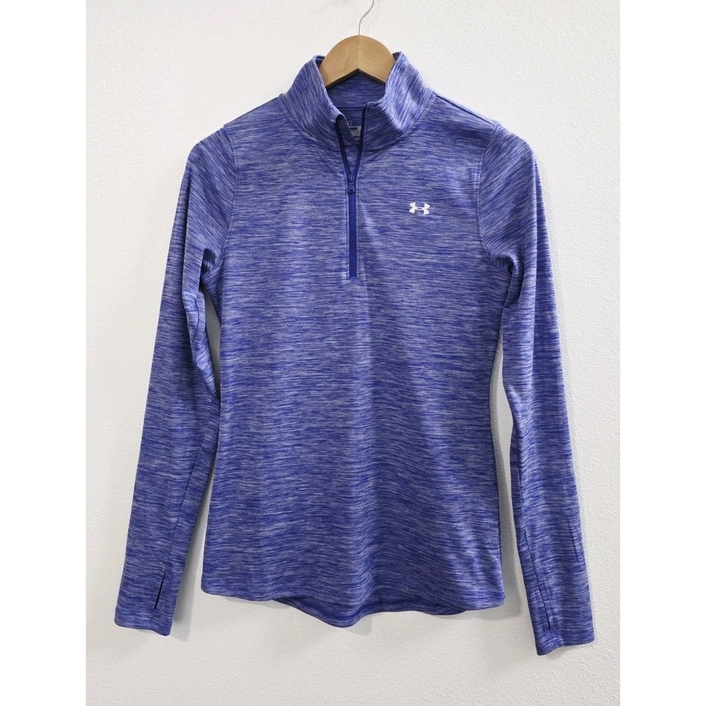 Under Armour Long Sleeve Quarter Zip Top Purple Pullover Women's Size XS - Picture 8 of 8